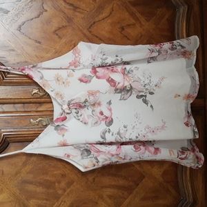 Hummingbird Spaghetti Strap Tank Top, Floral Size Medium